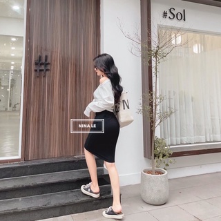 Sét chân váy kèm áo lệch vai