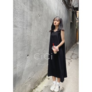 Váy trơn vintage dáng dài CICISTUDIO