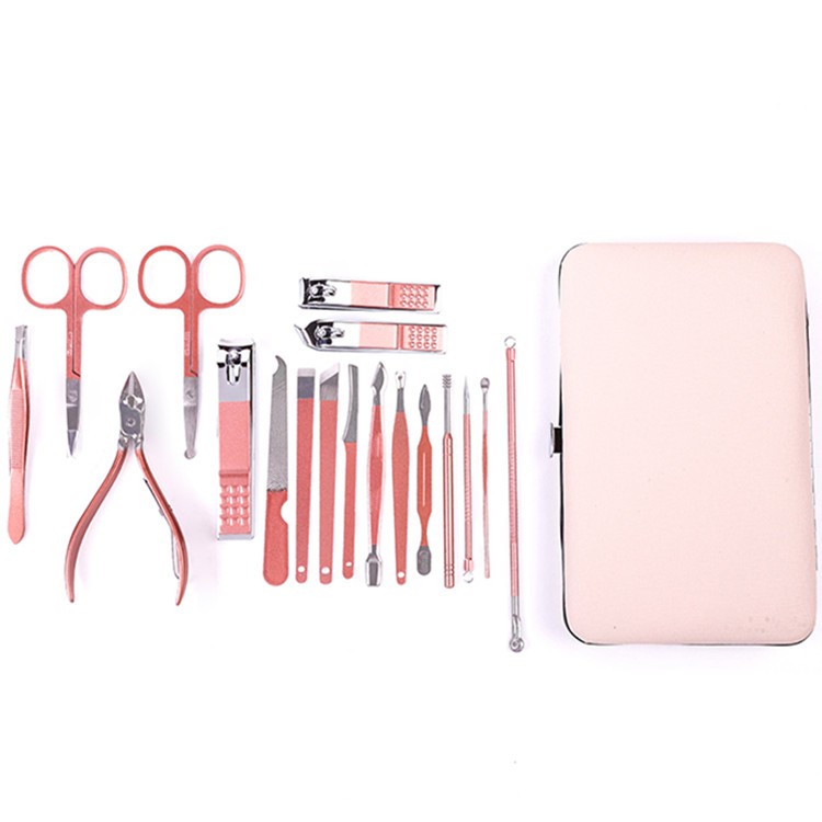 Bộ Bấm Móng Tay 18 Món Kèm Hộp Đựng Sang Trọng (Hồng)