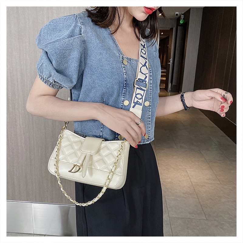 Túi Xách Nữ Túi Kẹp Nách Treo Chữ D Vừa Đeo Chéo Đeo Vai Sang Chảnh