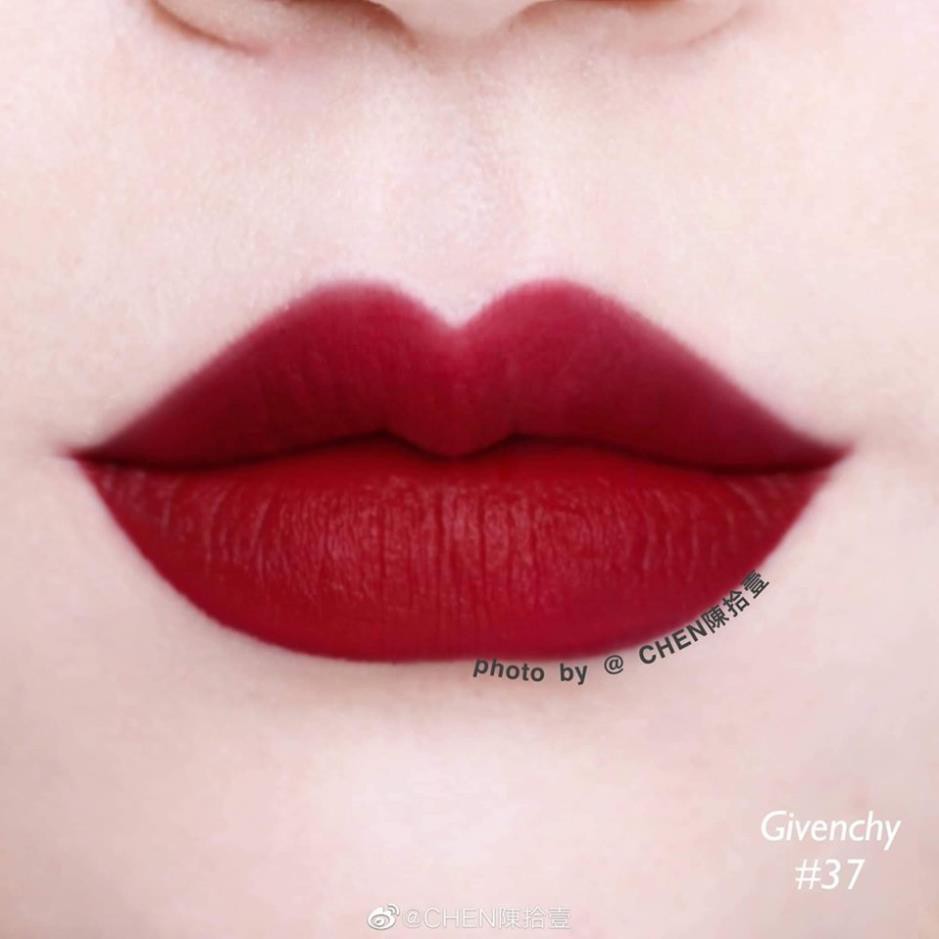Son Gi.venchy 37 Rouge Graine - Bản Vỏ Nhung Limited Fullsize Fullbox