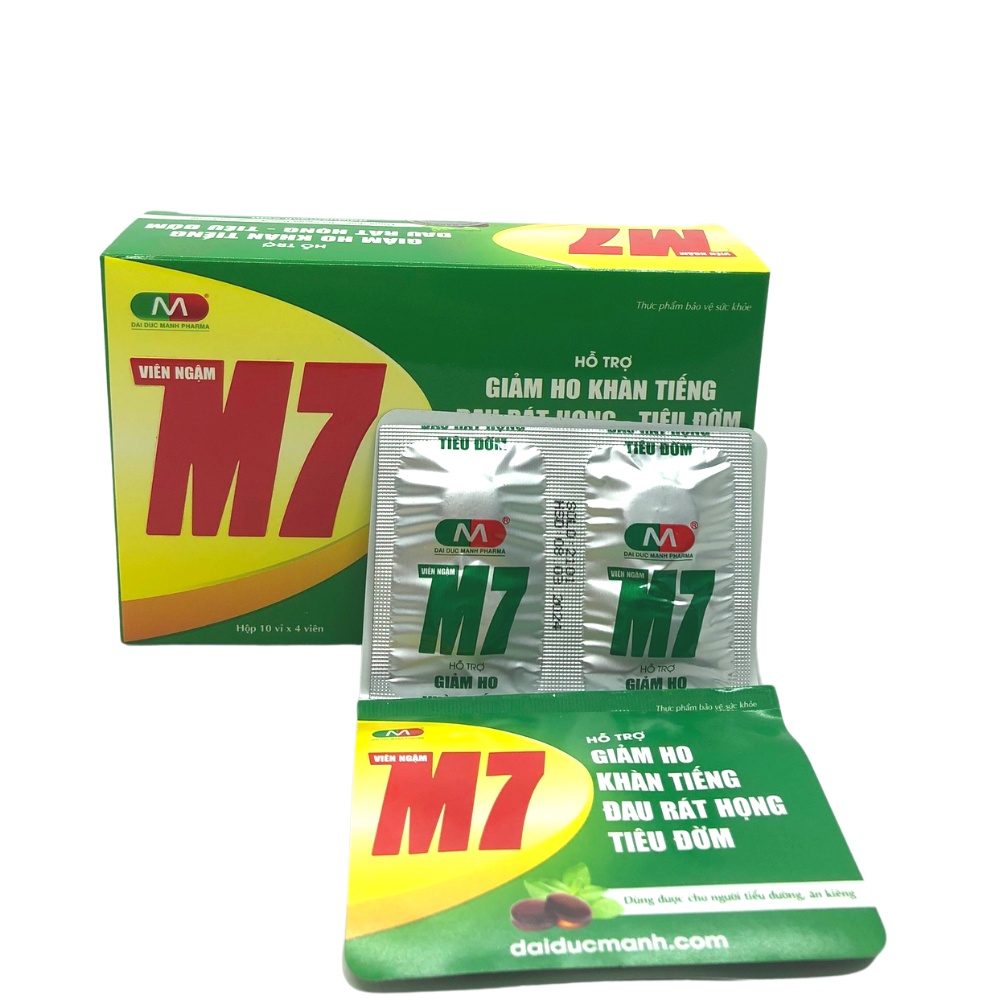 Viên ngậm ho M7 - hỗ trợ giảm ho khan tiếng, đau rát họng - tiêu đờm