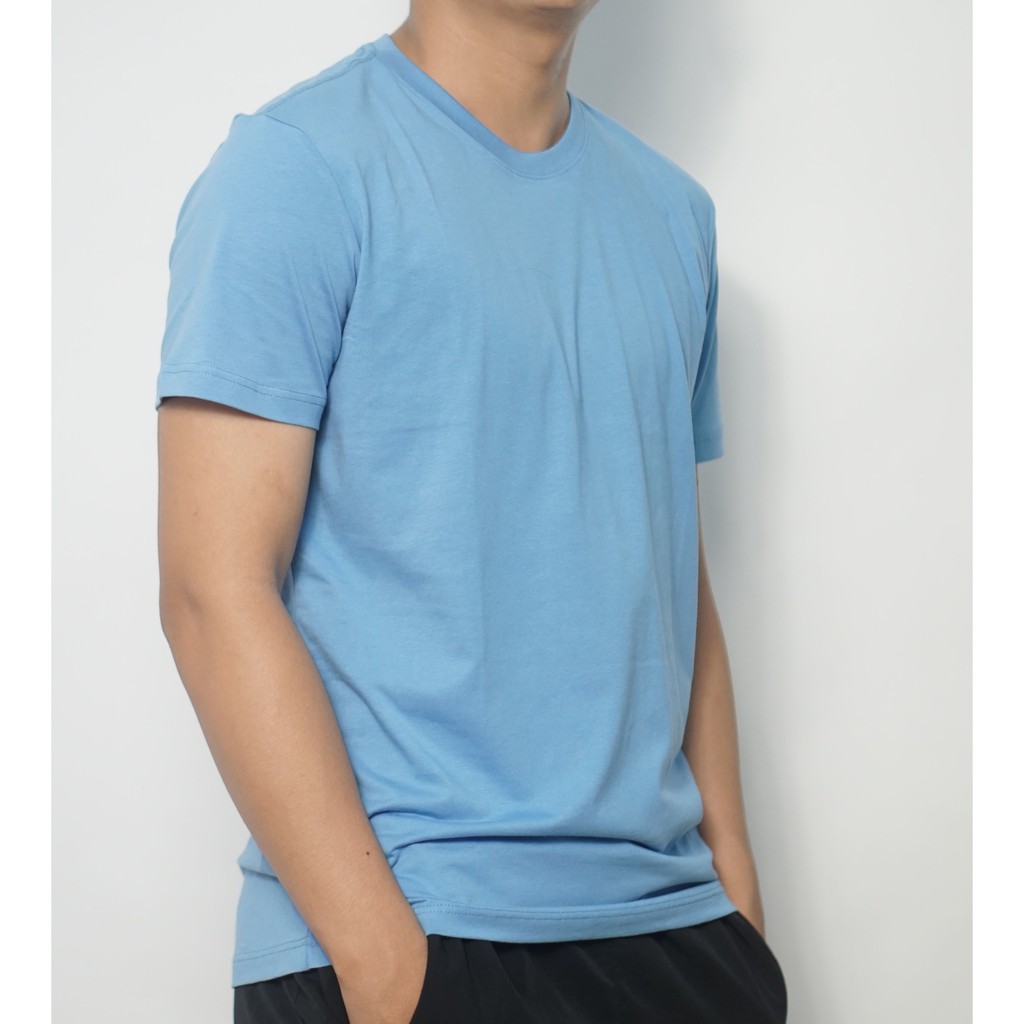 Áo Thun Trơn Tay Ngắn Nam Nữ Unisex Nhiều Màu Tone Xanh Dương - Villain