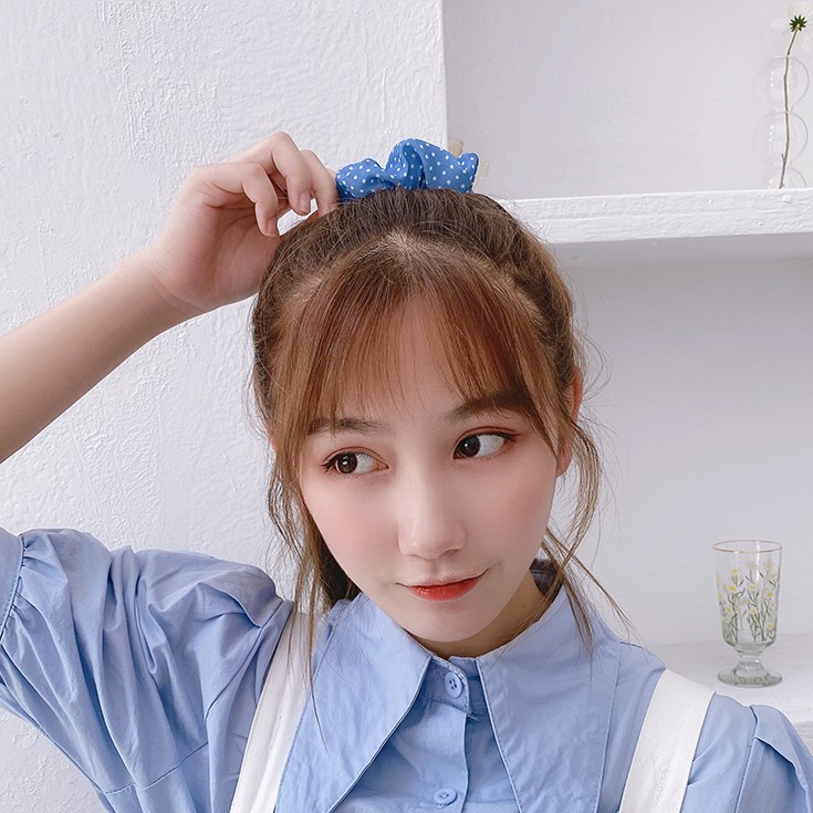 Dây Cột Tóc Họa Tiết Caro Dễ Thương Thời Trang Cho Nữ