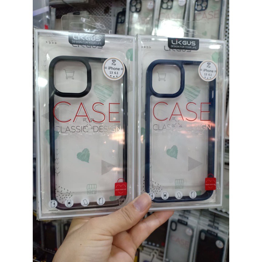 (IPHONE 13) Ốp lưng Likgus lưng trong viền màu IPhone 13 / 13 Pro / 13 Pro Max Hàng chính hãng