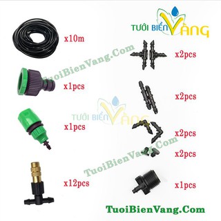 Bộ 12 Bec tưới phun sương đầu đồng 1 hướng kèm dây và phụ kiện