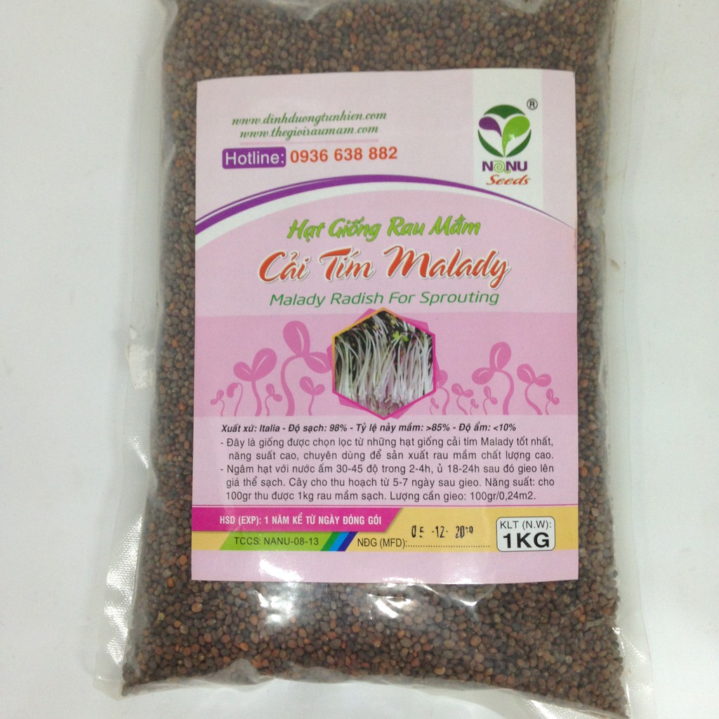 Hạt giống Rau Mầm Cải Malady - 1Kg - Thế Giới Rau Mầm -Trí Rùa shop