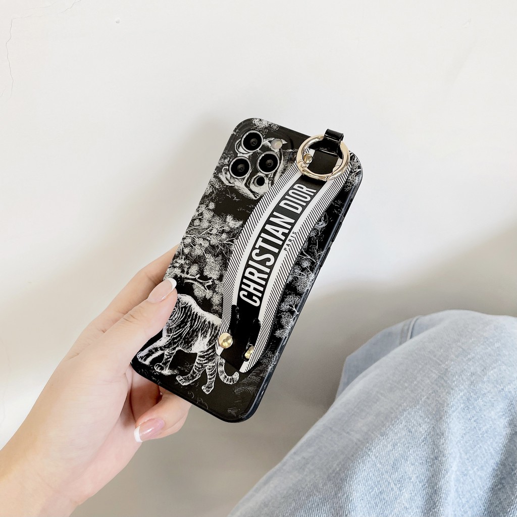 Ốp điện thoại IMD in hình hổ và logo Dior thích hợp cho Iphone 12 mini 11 12 pro promax 7 / 8 / SE2 plus X Xs Xsmax