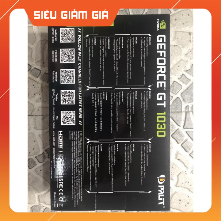Card màn hình Palit GT 1030 2GB GDDR5, 64-bit, HDMI+DVI Chính Hãng Bảo hành 36 tháng Viết Sơn