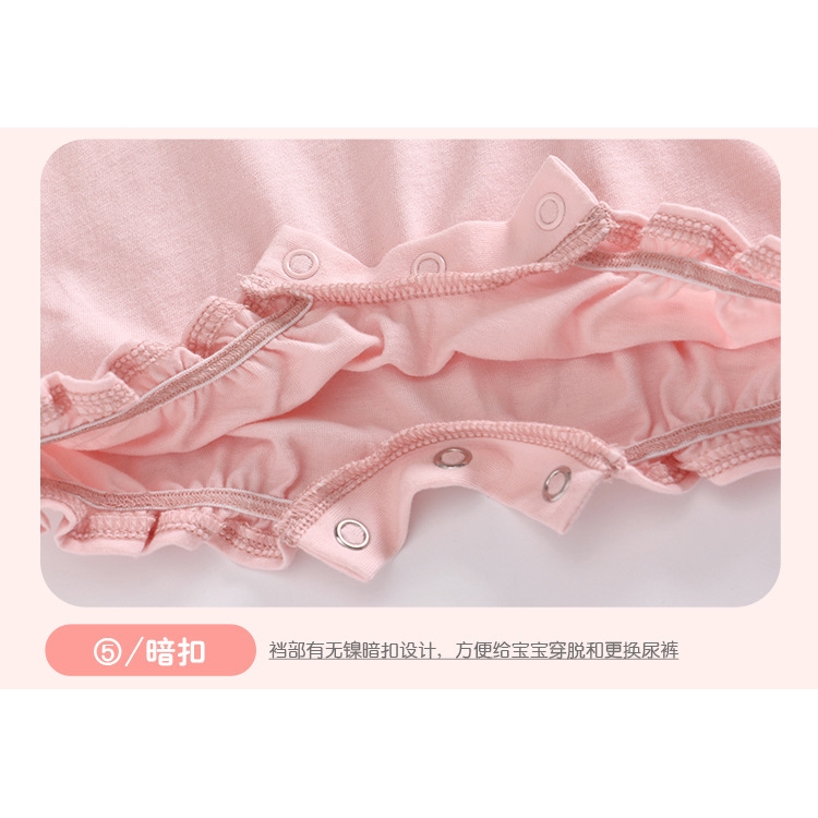 Bộ Áo Liền Quần Vải Cotton In Hình Dễ Thương Cho Bé Gái