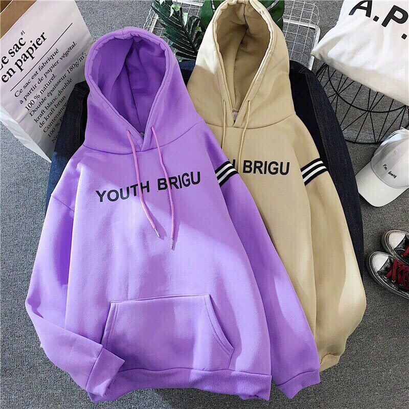 Áo hoodie nỉ 🌸FREESHIP🌸 Áo hoodie Nam Nữ Youth Brigu bông nỉ mềm mịn cực phong cách