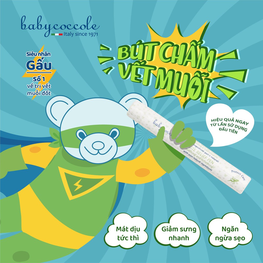 Bút Chấm vết Muỗi Đốt Babycoccole 0M+ Chiết xuất Hạnh Nhân và Dầu oliu 10ml