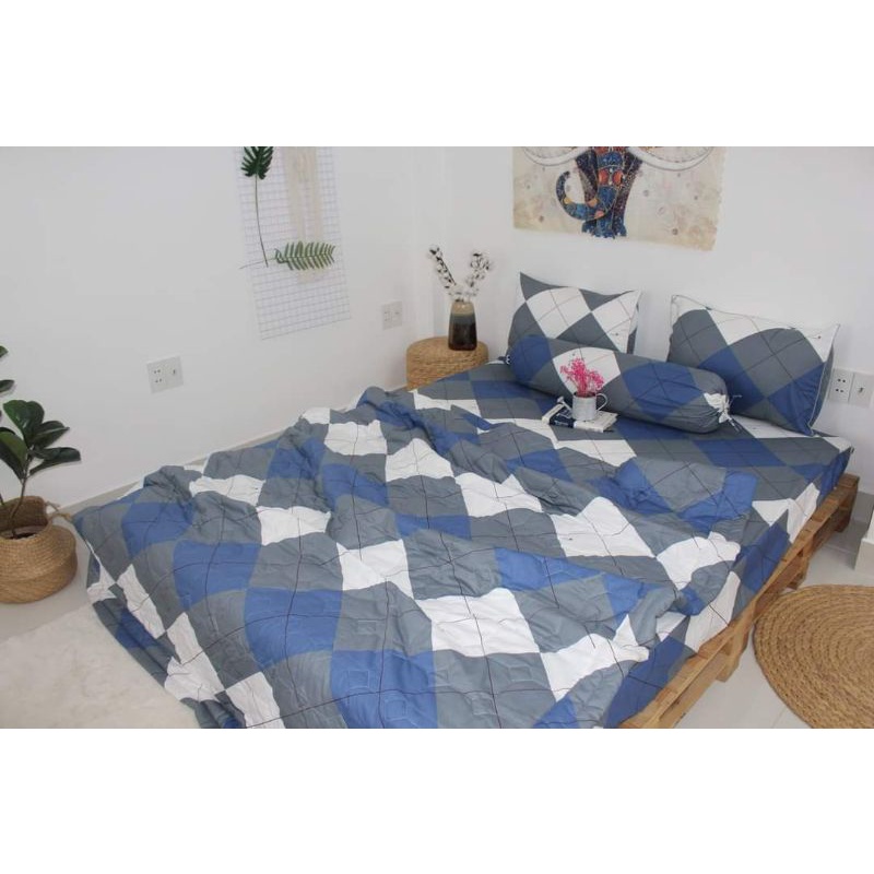 Drap Thắng Lợi, ga trãi giường chính hãng cotton 100% hàng chuẩn có in logo Ô XANH XÁM