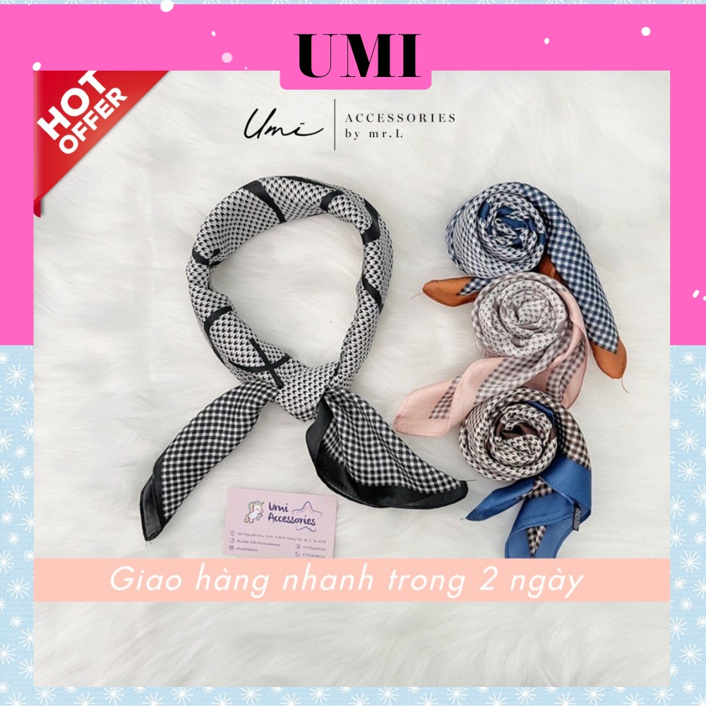 Khăn Lụa Khăn Bandana Có Họa Tiết Chữ B Đơn Giản Hot Trend UMI K9