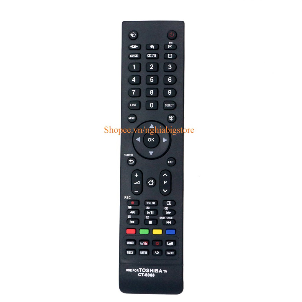 Remote Điều Khiển Tivi TOSHIBA, Smart TV Internet CT-8068