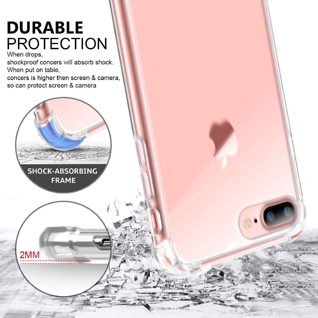 Ốp lưng silicon mềm trong suốt 4 góc đệm khí mềm mại cho iPhone 11 12 13 Pro XS Max XR 8 6s 7 Plus 5 12mini 13mini | BigBuy360 - bigbuy360.vn