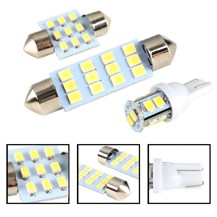 Set 20 Bóng Đèn LED T10 / 31mm / 42mm 6000K Ánh Sáng Trắng Chuyên Dụng Dành Cho Ô Tô
