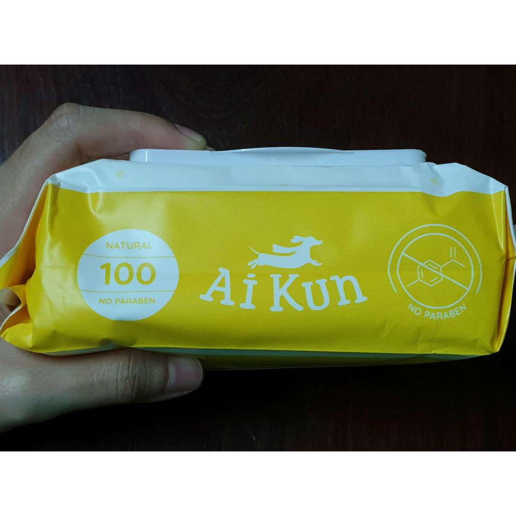 (Made in Việt Nam) Bịch 100 tờ Khăn ướt Aikun không mùi an toàn cho Bé Sơ Sinh