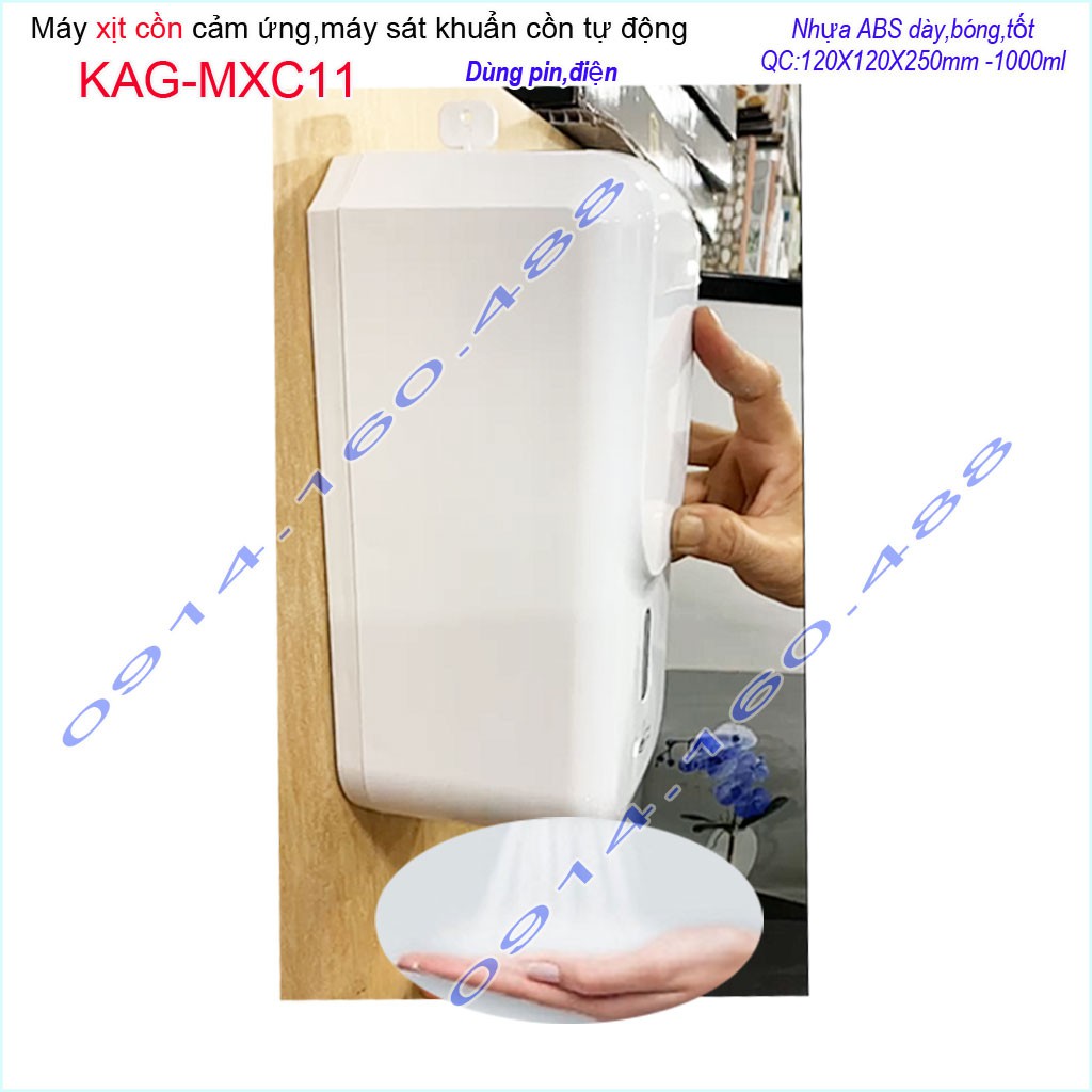 Máy xịt cồn cảm ứng Xinda KAG-MXC11, Máy phun cồn tự động 1 lít dùng pin-điện