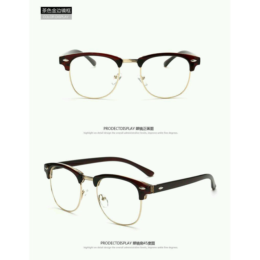 GỌNG KÍNH CẬN KIM LOẠI CHÂN NHỰA CỨNG THỜI TRANG ST2S506