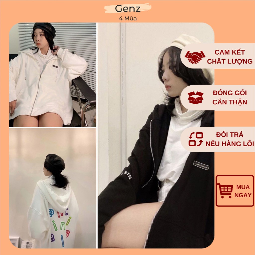Áo khoác hoodie nam nữ form rộng có mũ in chữ ENT 2 màu cá tính