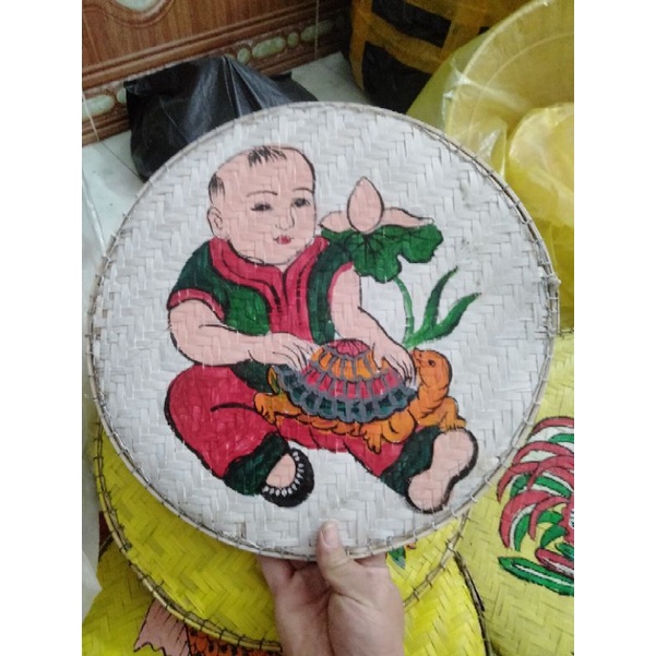 Tranh dân gian vẽ trên mẹt tre