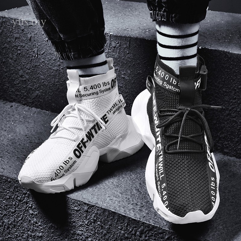 Giày thể thao nam cổ cao phong cách Off-White cá tính | BigBuy360 - bigbuy360.vn