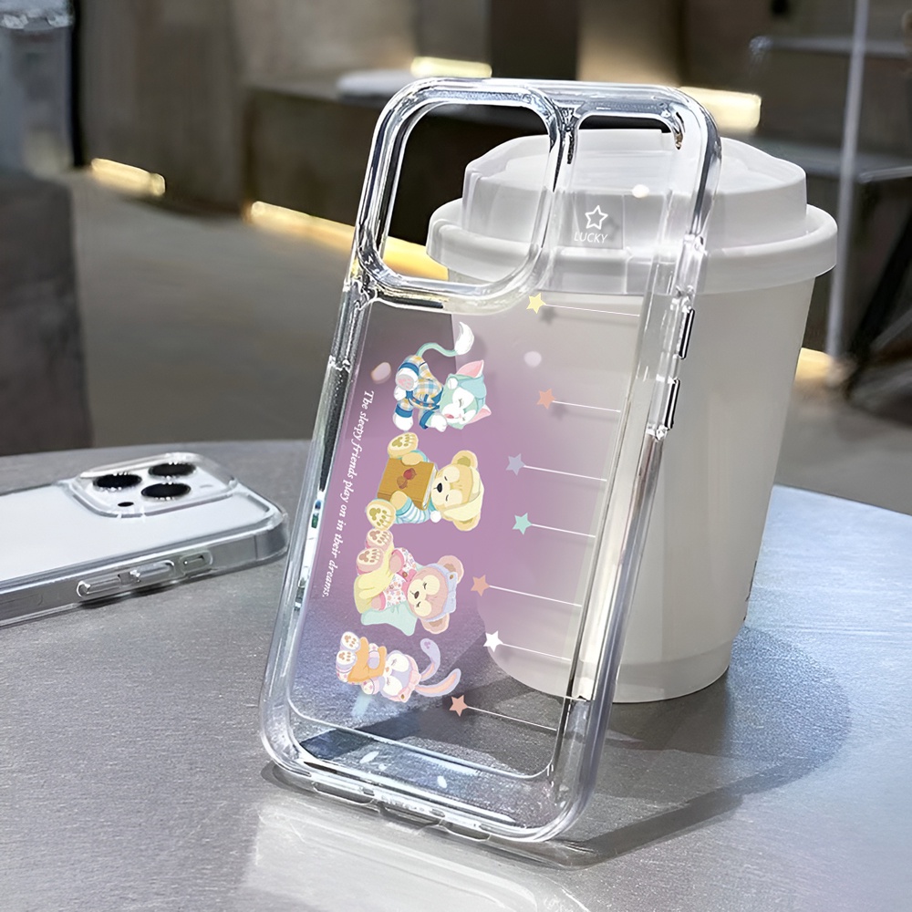 Ốp Điện Thoại Tpu Trong Suốt In Hình Gia Đình Gấu duffy Không Gian Cho iphone 14ProMax 14Plus 13 11 12 7Plus X XR