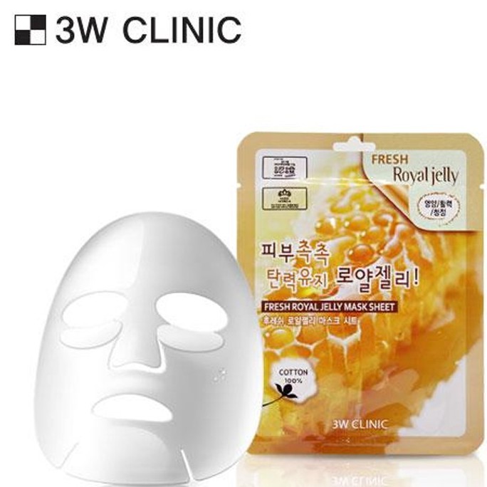 10 Mặt nạ sữa ong chúa dưỡng da ⚜️FREESHIP⚜️ Mặt Nạ giấy Mỹ phẩm hàn quốc cao cấp 3W CLINIC FRESH ROYAL JELLY MASK SHEET