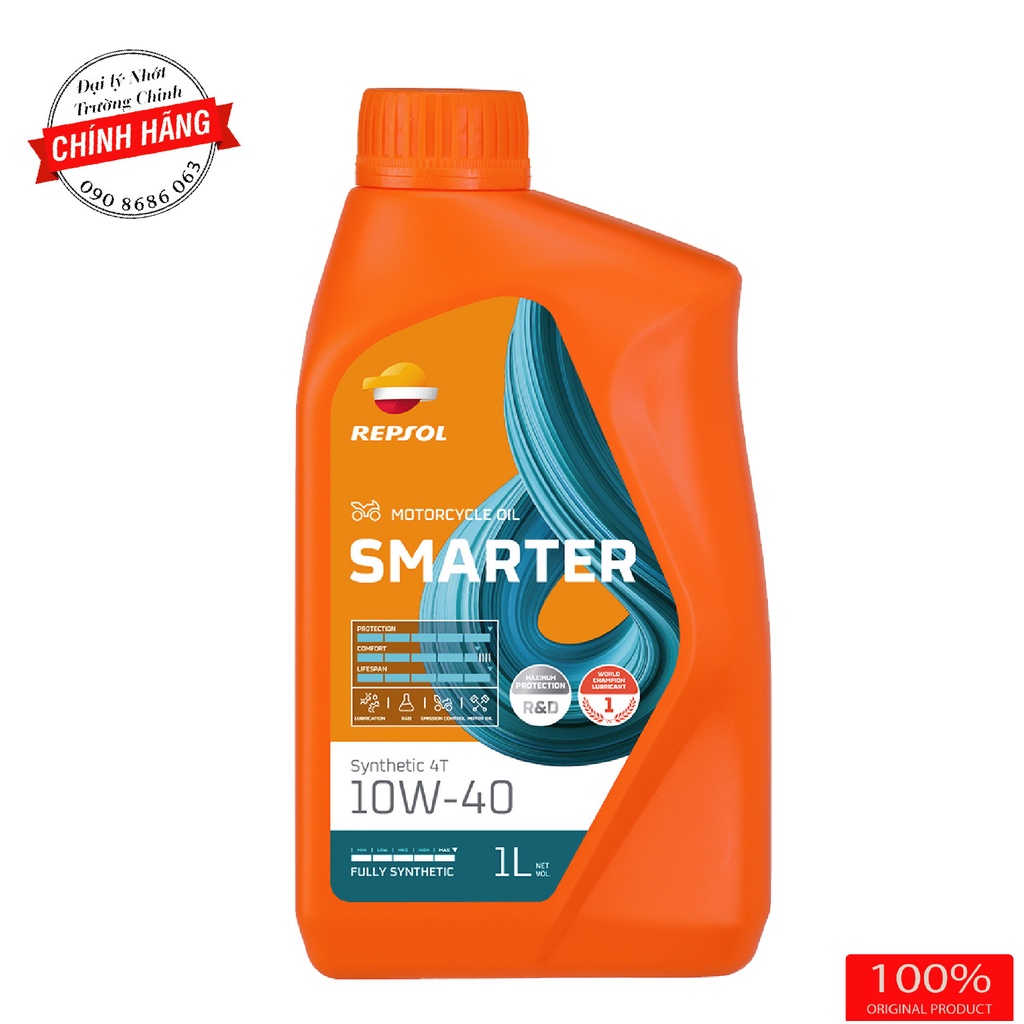 Nhớt Repsol Moto Sintetico 4T 10W40 dành cho xe số Biển Việt