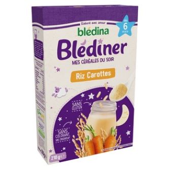 Bột Lắc Sữa Ban Đêm Bledine Gạo Cà Rốt 6m