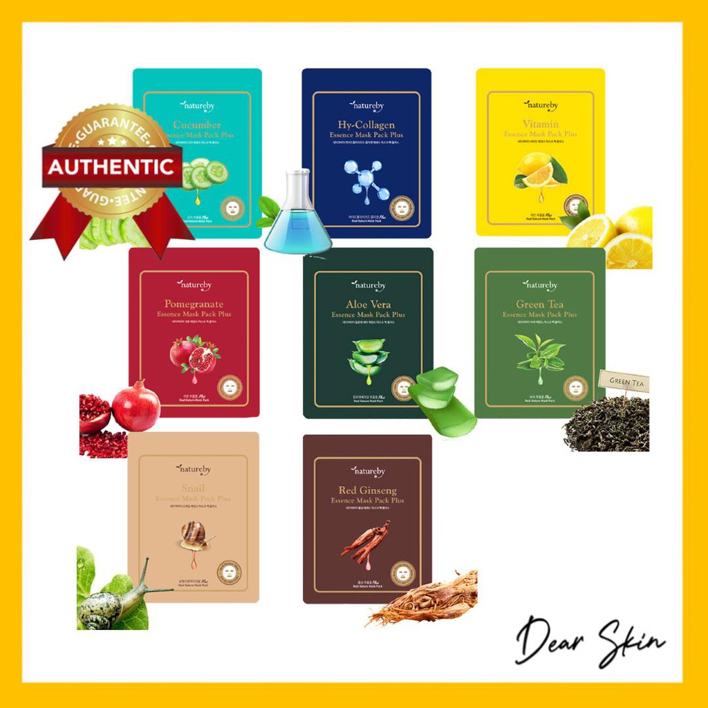Mặt Nạ Dưỡng Da Natureby Essence Plus Cao Cấp Tinh chất collagen nha đam ốc sên dưa leo trà xa