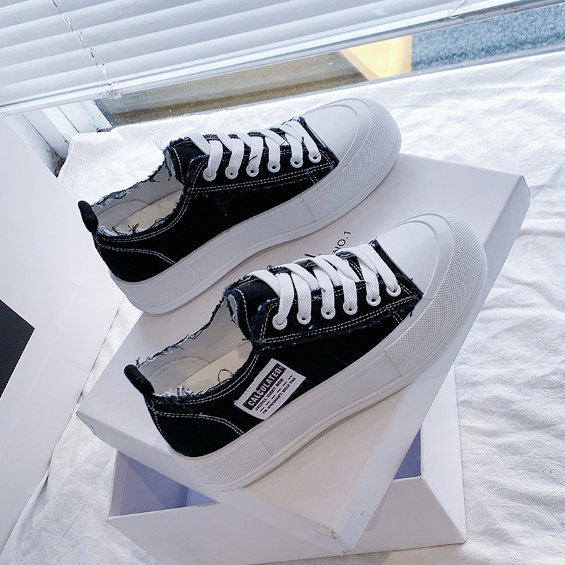 Giày sục thể thao nữ độn đế Hàn Quốc hot 2023 vải canvas TOPSHOES Size 36- 40