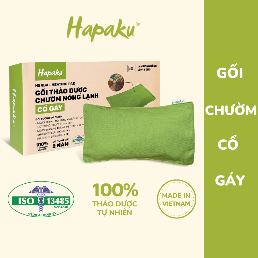 Gối Chườm Nóng Thảo Dược Hapaku, Giảm Đau Nhức Mỏi Cổ Gáy, Làm Nóng Bằng Lò Vi Sóng