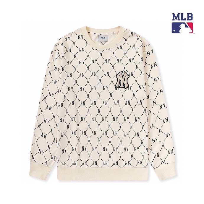 Hàng Spot! Áo Sweater Dài Tay Thêu Logo MLB Cổ Điển Dành Cho Nam Và Nữ