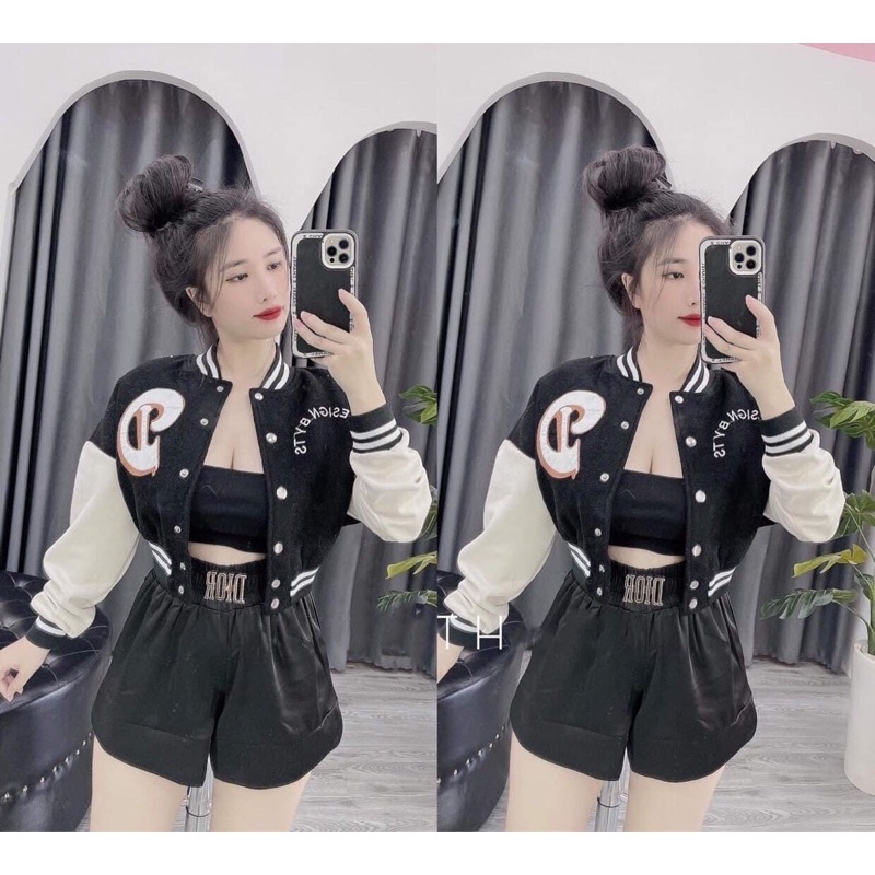 Áo Nỉ Bomber Dáng Crotop Nhiều Màu alohashop91