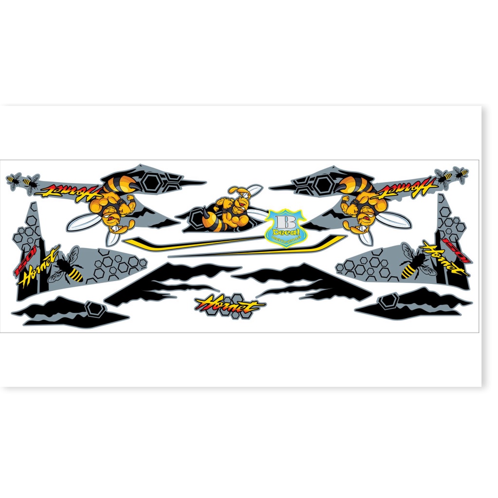 ( Quí khách vui lòng mang ra tiệm cho thợ dán ) Tem vario 150 ong bắp cày xám xi măng