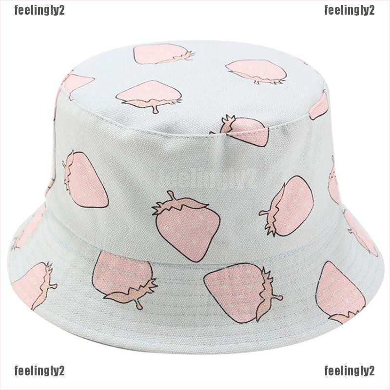 Sale 70% Mũ tai bèo in họa tiết dâu tây dễ thương cho nữ, Pink Giá gốc 107,000 đ - 3F130