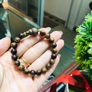 Vòng gỗ trầm hương sánh chìm hồ lô cầu tài lộc hoá giảm tiểu nhân