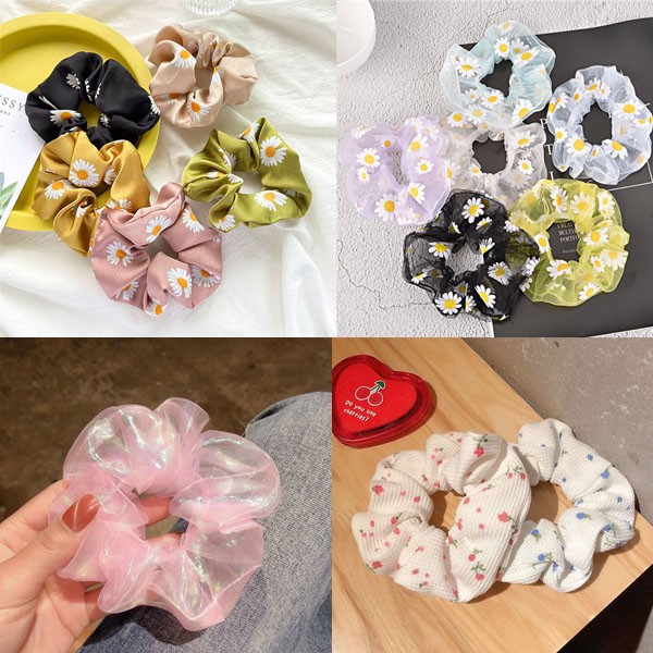 Cột tóc Vải Scrunchies - dây buộc tóc nhiều hình dễ thương chọn mẫu