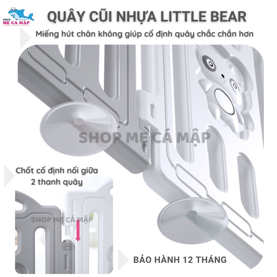 [Rẻ nhất + Tặng thảm] Bộ quây cũi nhựa Little Bear Tặng THẢM + BÓNG, bộ quây cũi nhựa cho bé an toàn