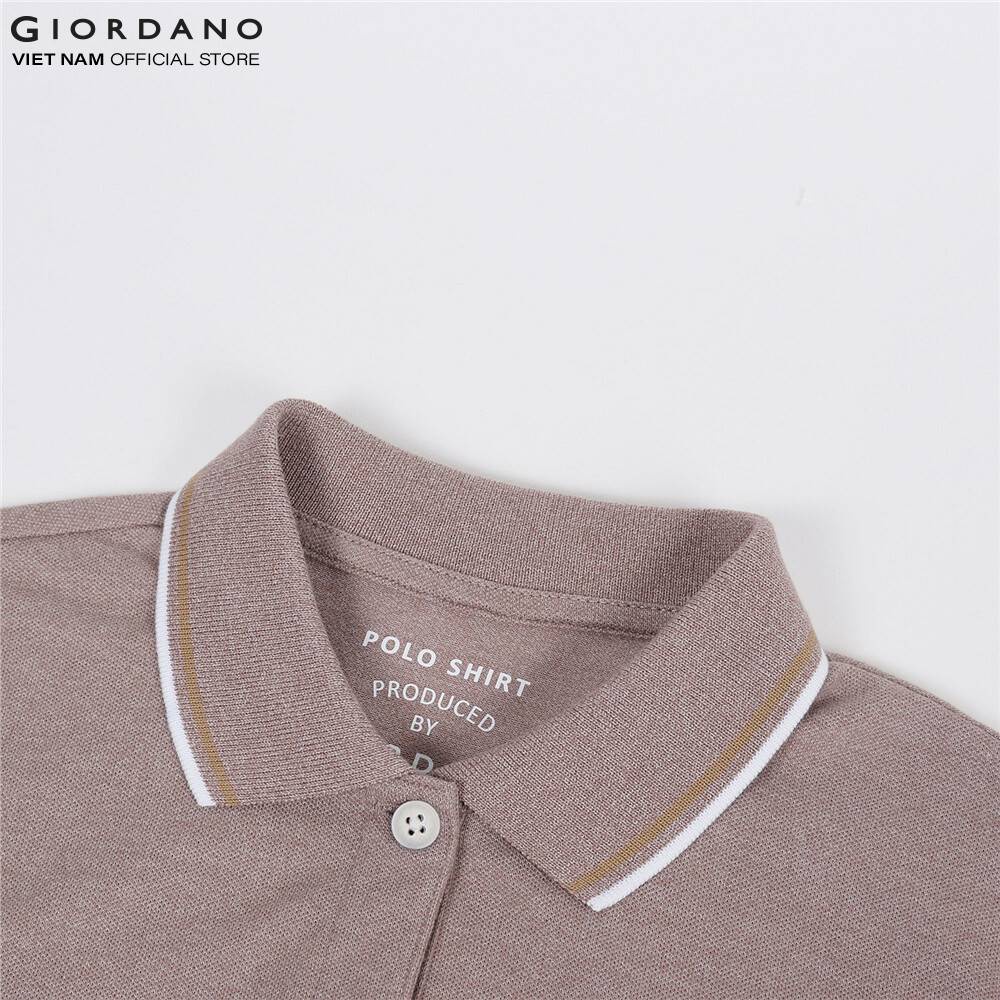 [MEMBER GIFT] Áo Thun Ngắn Tay Có Cổ Nữ Giordano Màu Kaki 053192605502