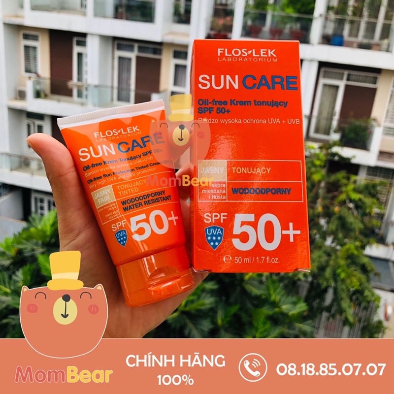 [Hàng Nhập] Kem chống nắng kiềm dầu Floslek Sun Care Oil Free Sun Protection Tinted Cream 50ml