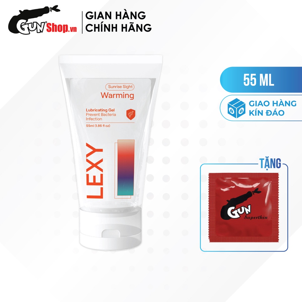 Gel bôi trơn ấm nóng Lexy Warming chai 55ml kèm 1 chiếc BCS Gun Super Thin - 2231