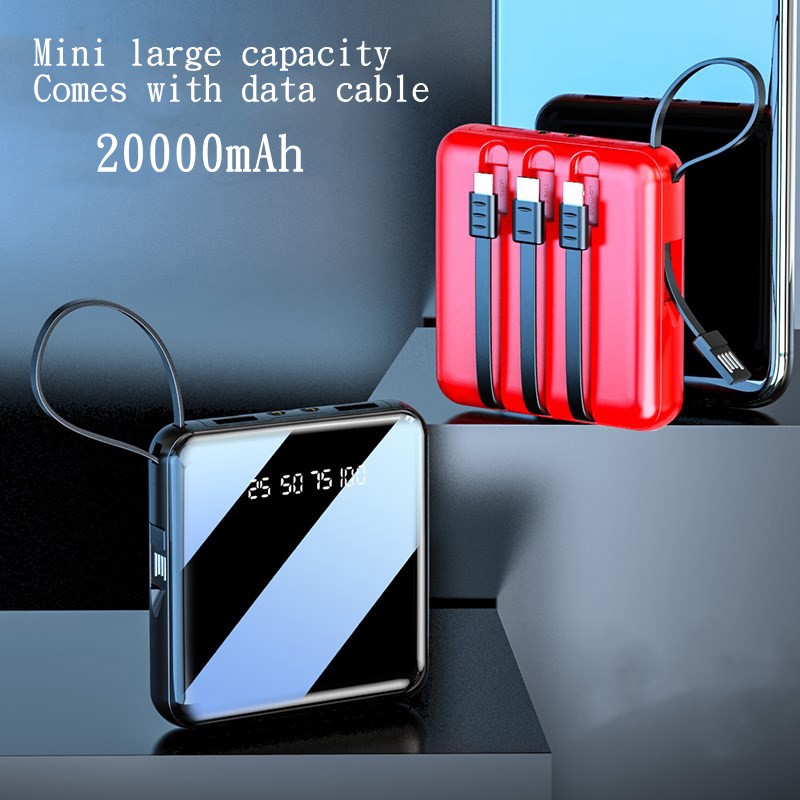 Pin dự phòng mini dung lượng lớn YM300S 20000mAh kèm cáp dữ liệu tiện lợi