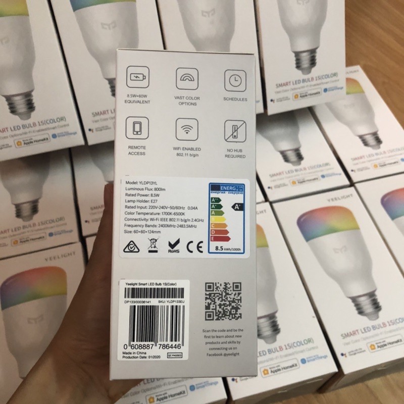 Bóng đèn thông minh Yeelight Bulb 1S/W3 mới nhất - Tunable Bulb Color 16 triệu màu - Hàng nhập khẩu