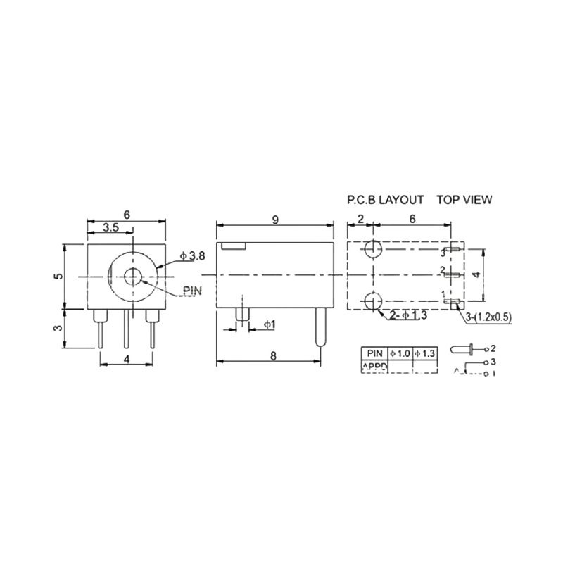 Set 10 Phích Cắm Nguồn DC-003 3.5x1.3mm 3 Chấu Chuyên Dụng