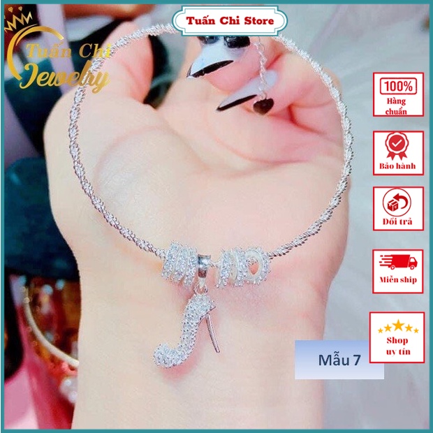 Lắc Tay- Vòng Tay Bạc Nữ Cao Cấp Gắn Phụ Kiện Cá Tính, Năng Động