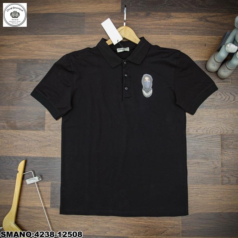 Áo polo nam smano Ih nom uh nit đen trắng hàng cao cấp-Áo thun nam có cổ chất vải gai cực đẹp