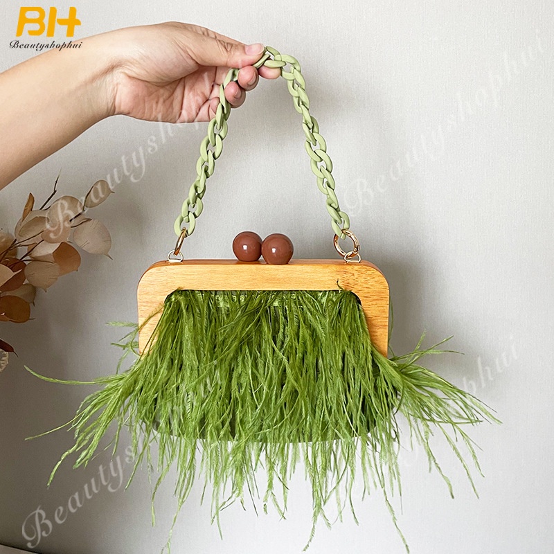 Túi Xách Lông Vũ Thời Trang Cho Nữ